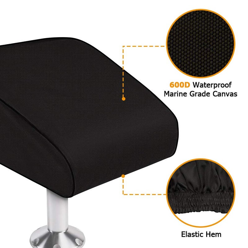 iCOVER Boat Folding Seat Cover-2 Pack 600 Denier Canvas Waterproof Heavy-Duty Weather Resistant Material Trailerable Fishing Chair Covers - Image 2